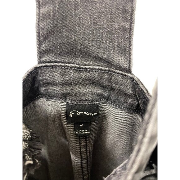 Art Class Bib Overalls Black Ruffle Distressed Stretchy Size 4T - Picture 2 of 6